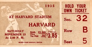 harvard football ticket art
