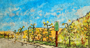 highway 61 kansas sunflowers art