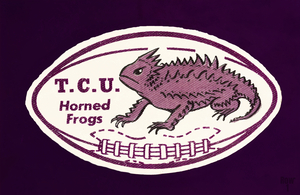 Vintage TCU Horned Frog Football Art