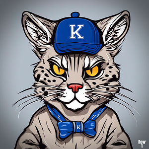 2024 Kentucky Wildcat in Bow Tie Cartoon Art