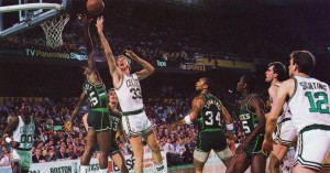 larry bird basketball action art boston garden