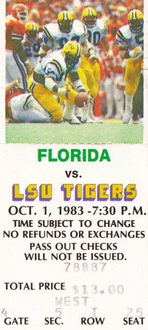 lsu tigers football ticket stub art