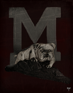 m vintage mississippi state bulldog art