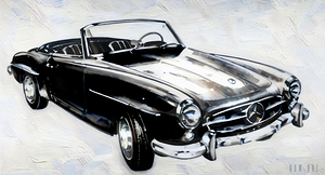 mercedes 190 sl car art