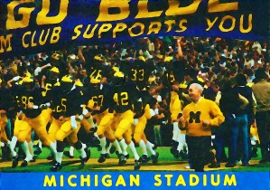 Michigan Football Watercolor Remix Art
