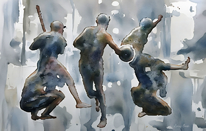 multi sports abstract art 