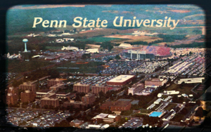 1980s Penn State University Campus Aerial View