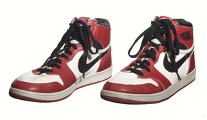 Michael Jordan Game Worn Air Jordan 1 Shoes Art