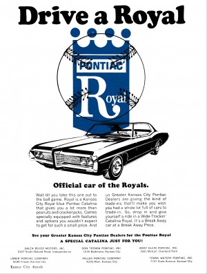 pontiac car ad kansas city royals poster