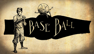 rare sports art late 1800s baseball art
