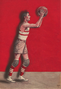 1921 Basketball Player Art Remix