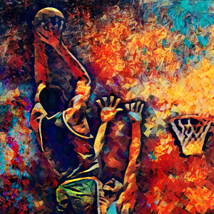 Retro Jump Shot Art
