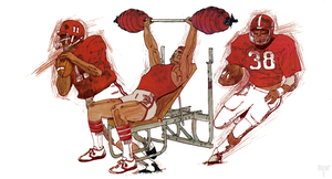 Retro Alabama Football Weightlifting Workout Art