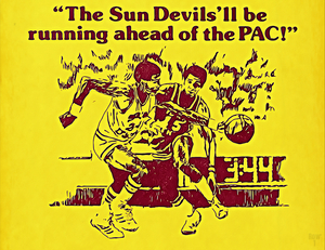 Retro Arizona State Basketball Art Remix