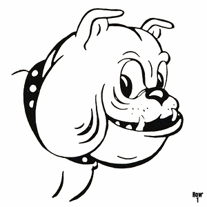 retro smiling bulldog mascot art 
