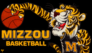 Missouri Tigers Throwback Basketball Art