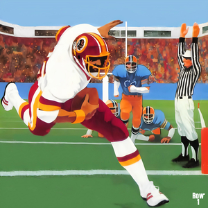 Retro 1980s Washington Redskins Football Art