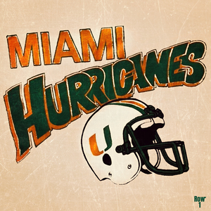Throwback Miami Hurricanes Helmet Art