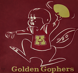Retro Minnesota Golden Gophers Football Art