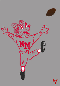 retro new mexico lobo football art 