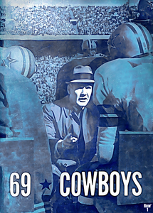 1969 Dallas Cowboys Retro Remix Art Wood Print