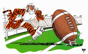 Retro 70s Tiger Football Art