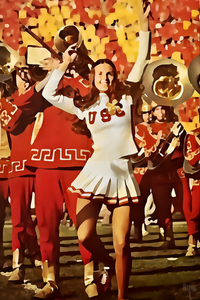 Retro Trojan Marching Band and Song Girl