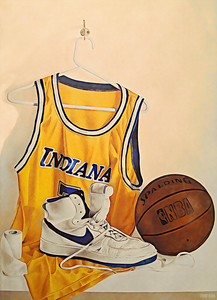 1985 Indiana Pacers Jersey Art by Verdale Forget