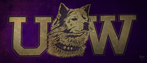 Vintage Washington Husky Art