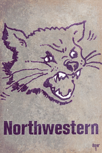 Vintage Northwestern Wildcat Art