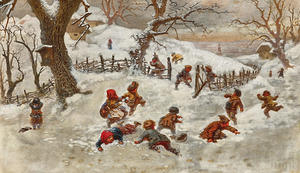 snowball fight art