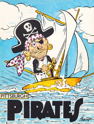 sports artist jack berger sr vintage pittsburgh pirates canvas art