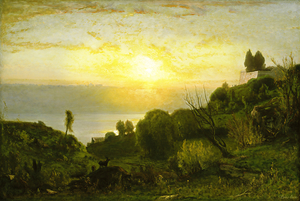 sunset art george inness lake albano 1874