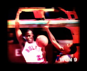 television art michael jordan dunk wgn channel 9 tv chicago