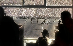 through the pressbox vintage football art