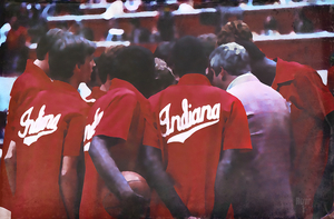 Throwback Indiana Hoosiers Basketball Huddle Art
