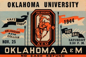 1944 Oklahoma vs. Oklahoma A&M Ticket Crop Art