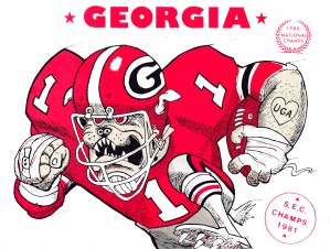 1981 Georgia Bulldogs Jack Davis Print