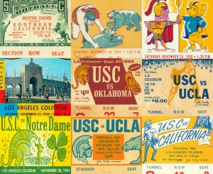 USC Trojans Football Ticket Stub Collage