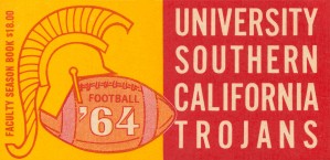usc university of southern california trojans football art 1964