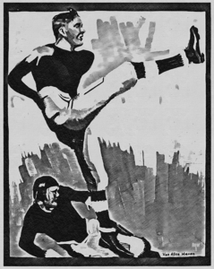 Vintage Football Art by Artist Van Allen Haven