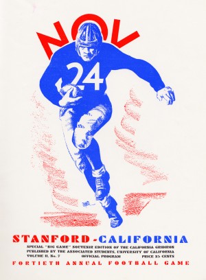 vintage cal stanford football poster college metal sign sports art