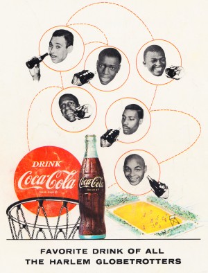 Harlem Globetrotters Basketball Vintage Coke Ad 