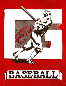 Vintage Georgia Bulldogs Baseball Art