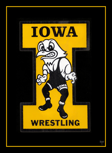 Vintage Iowa Wrestling Art