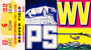 vintage penn state football ticket stub art