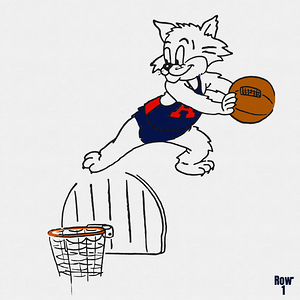 Vintage Arizona Wildcat Basketball Cartoon Art