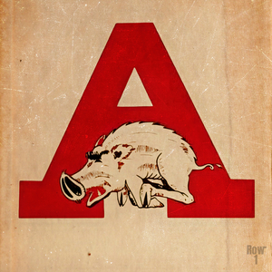 Vintage Arkansas Razorback Letter A Logo Art