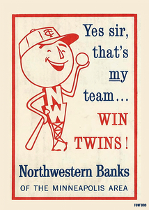 Vintage Northwestern Bank Minnesota Twins Ad