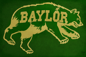 Vintage Baylor Bear Mascot Art